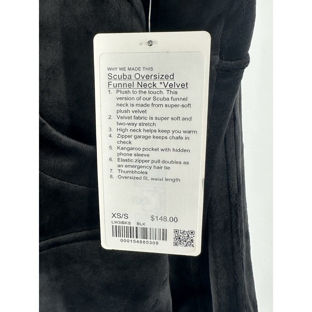 Lululemon Scuba Oversized Half Zip Funnel Neck Velvet Black Size XS/S NWT - Picture 4 of 6